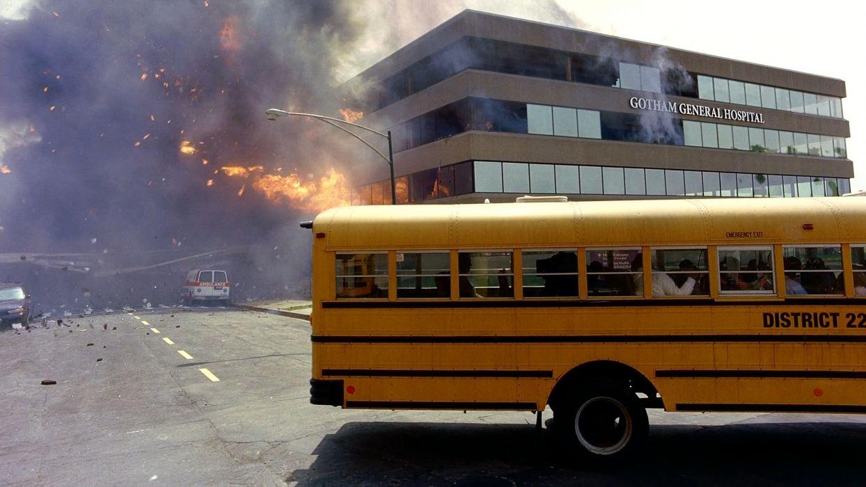 1244x700 Explosions screenshots hospital school bus Batman The Dark Knight