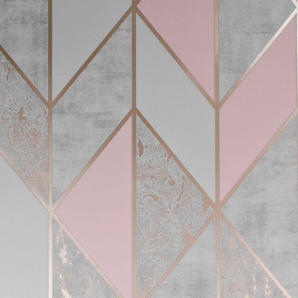 1000x1000 Superfresco Milan Geo Blush Pink Wallpaper And Pink Wall