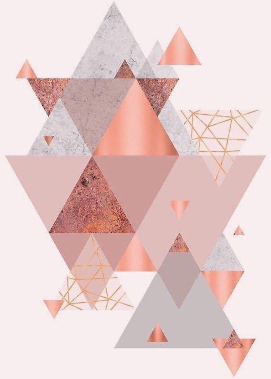 916x1280 Pink, Triangle, And Wall Image Pink Geo Poster