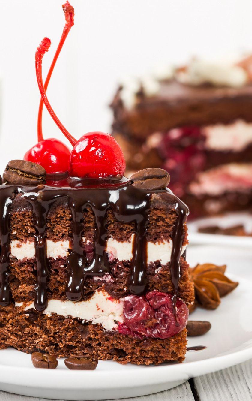 840x1336 Downaload cake, food, slice, dessert, cherry wallpaper, 840x1336