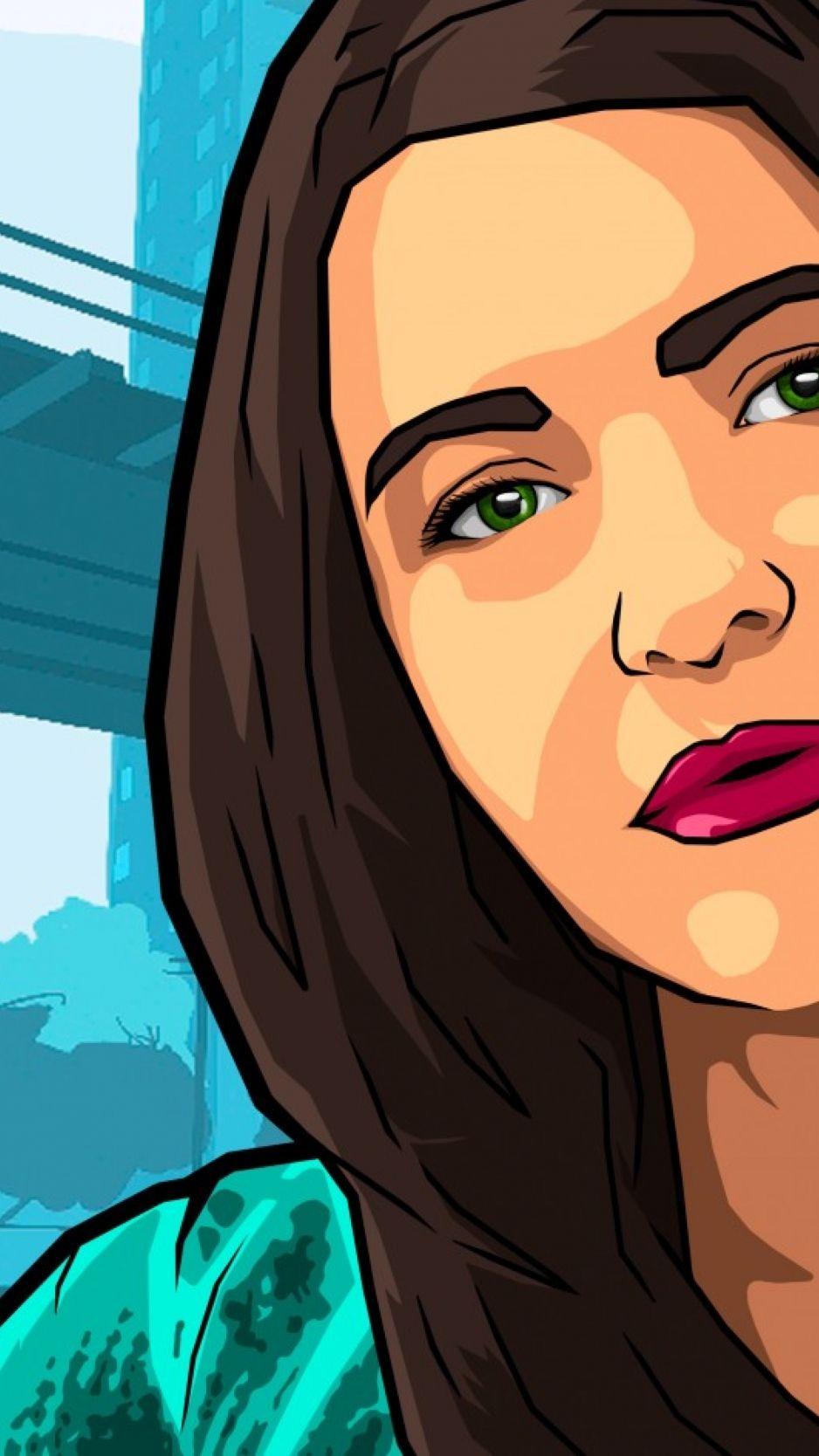 938x1668 Download Gta Girl, Art iPhone standard wallpaper 938x1668