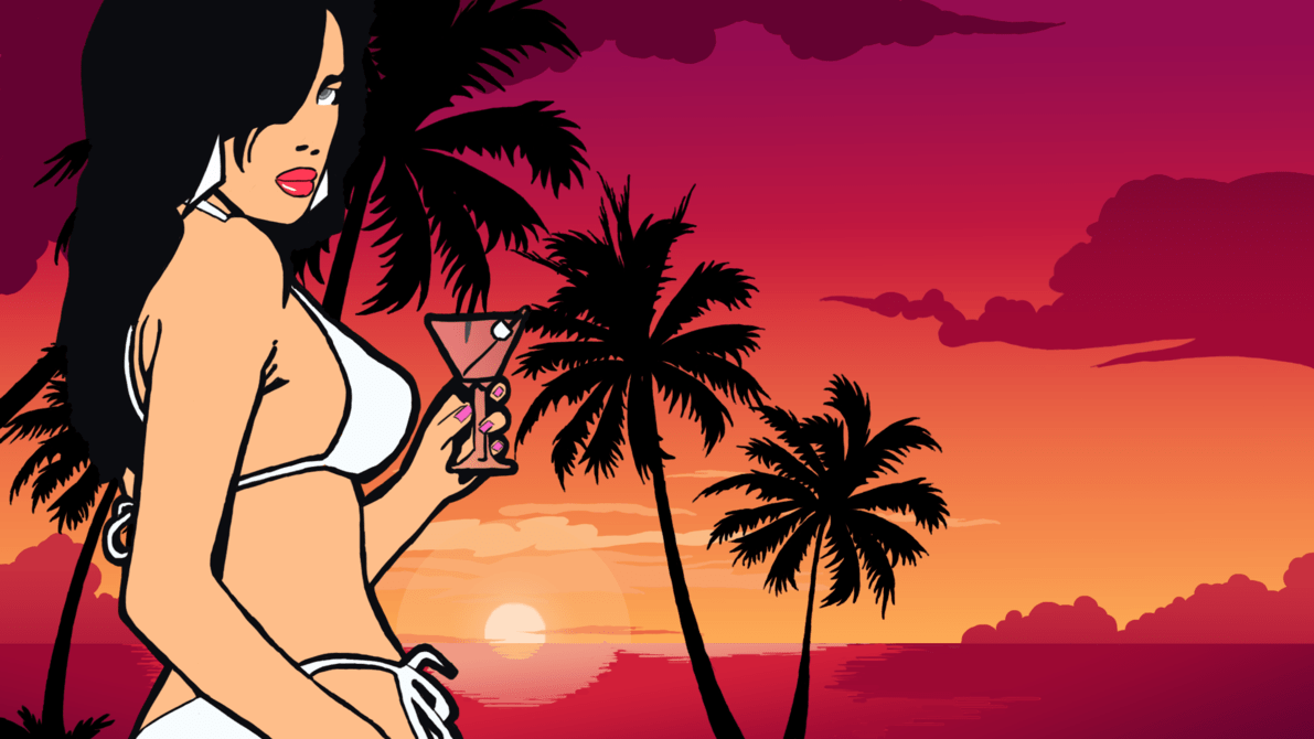 1191x670 Free download GTA Vice City Girl wallpaper