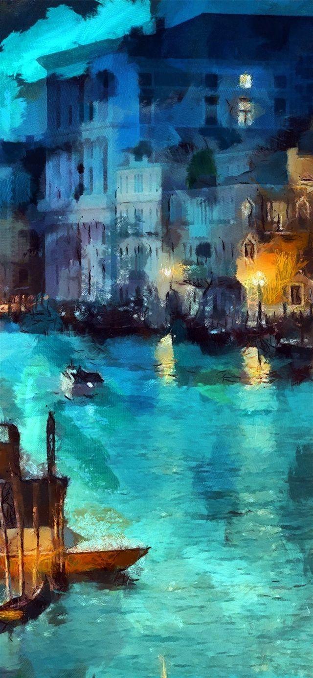 640x1385 Water lake night blue iPhone X Wallpaper Free Download