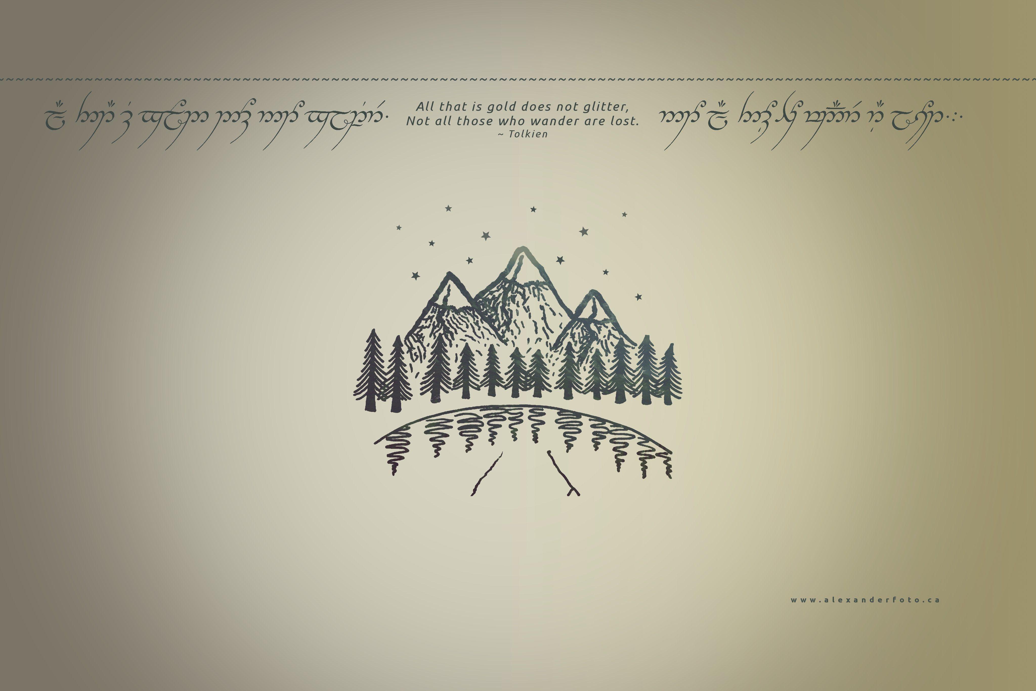 4096x2731 Lord of the Rings Wallpaper I made using a marker drawing