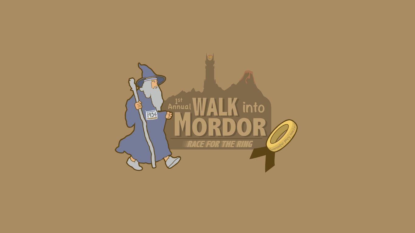 1366x768 The Lord of the Rings, humor, minimalism, artwork HD wallpaper