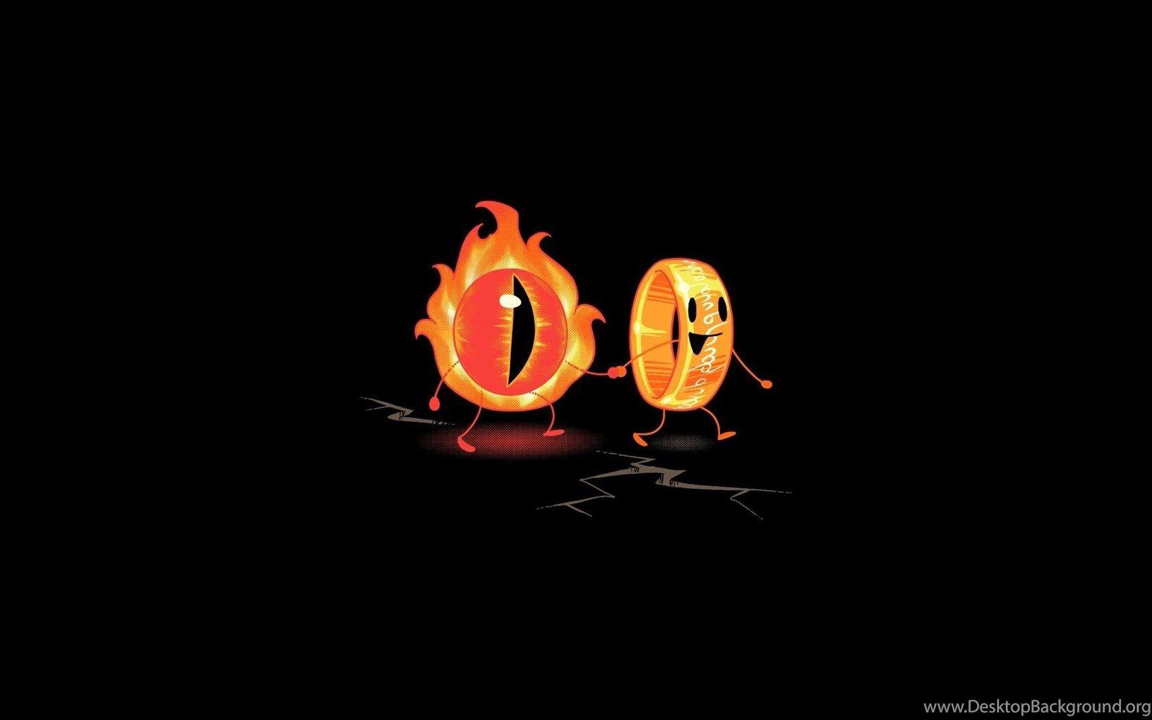 1680x1050 The Lord Of The Rings, The Eye Of Sauron, Minimalism, Rings, Black