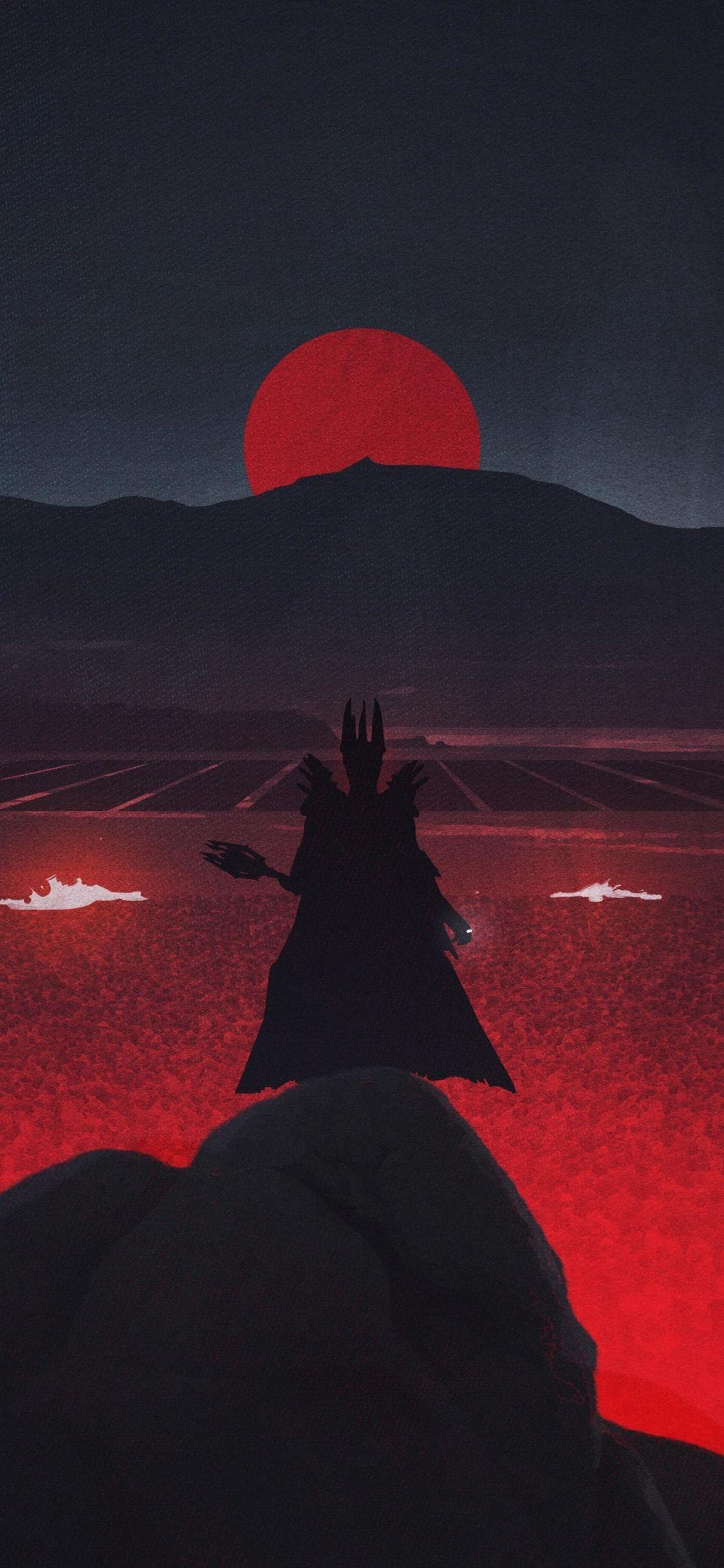 1125x2436 Dark King, Lords Of The Rings, Minimal, Art, Wallpaper Of