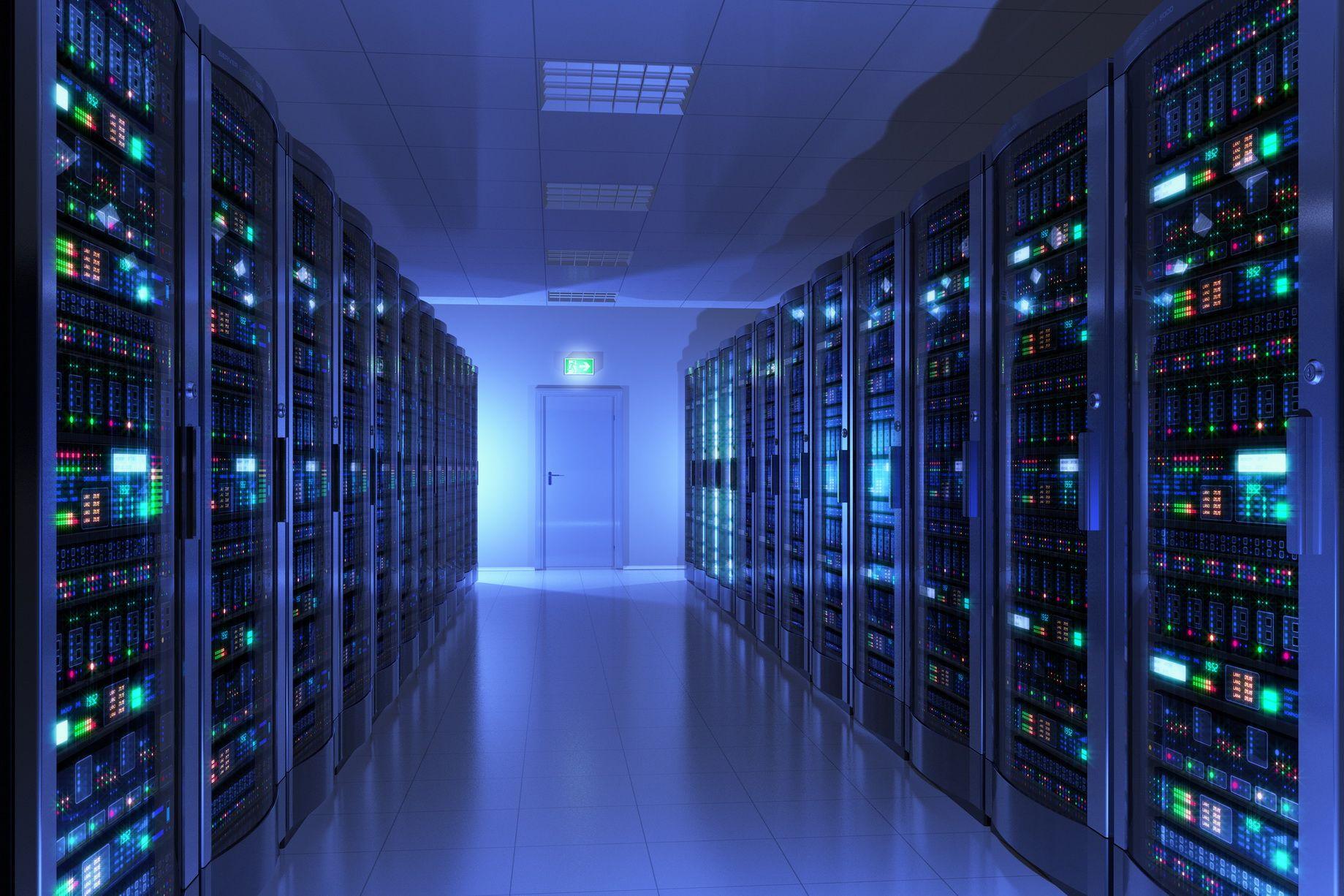 1839x1226 Modern interior of server room in datacenter