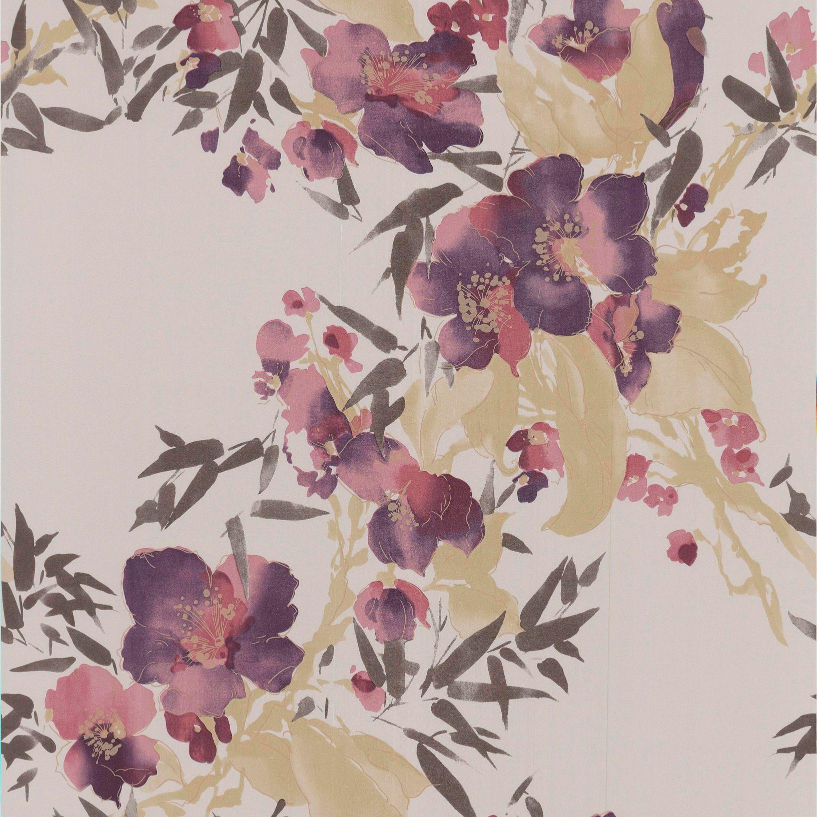 1633x1633 Monsoon Meadow Purple Floral Wallpaper. Departments. DIY at B&Q