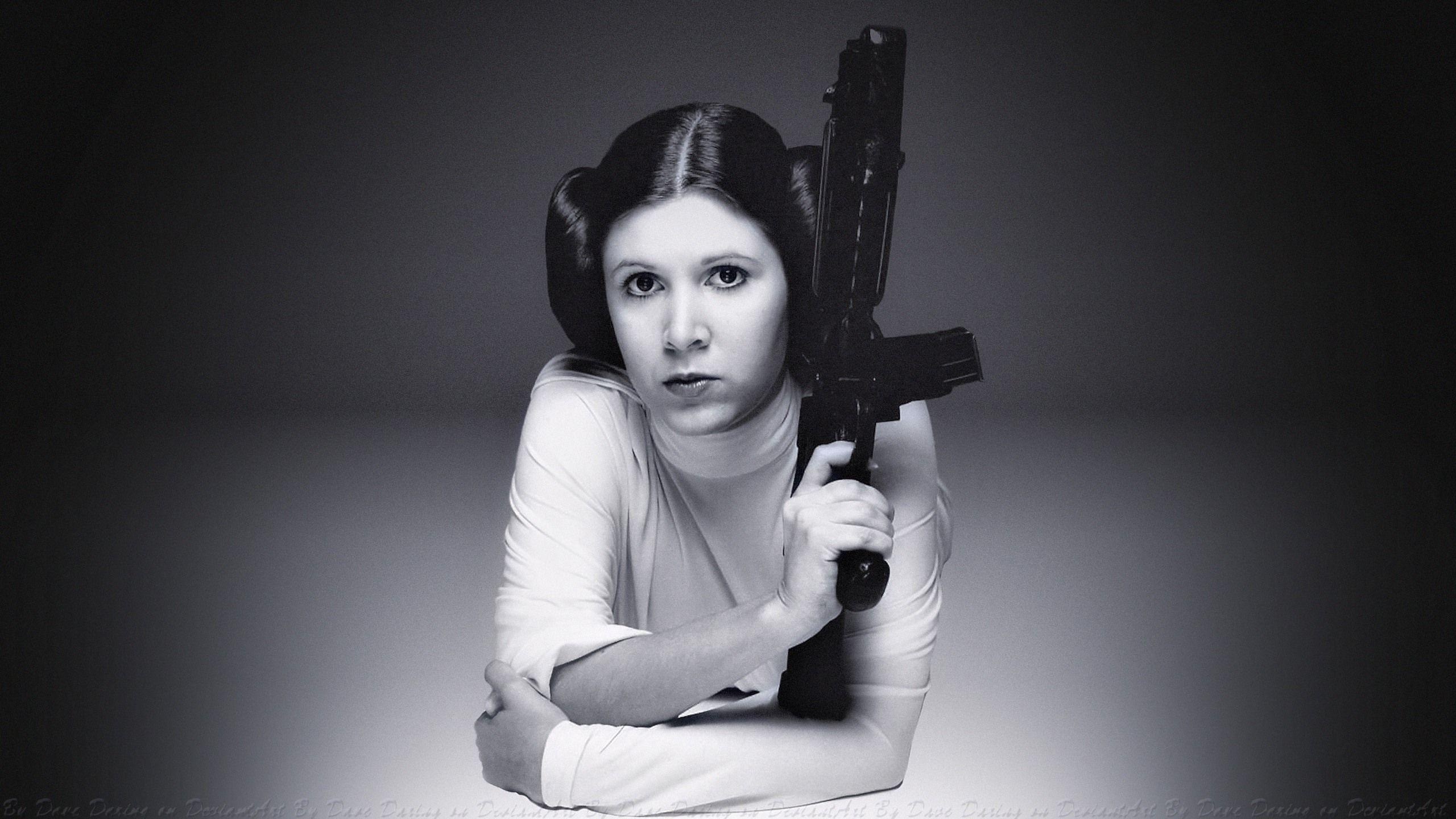 2560x1440 Carrie Fisher Princess Leia XV By Dave Daring