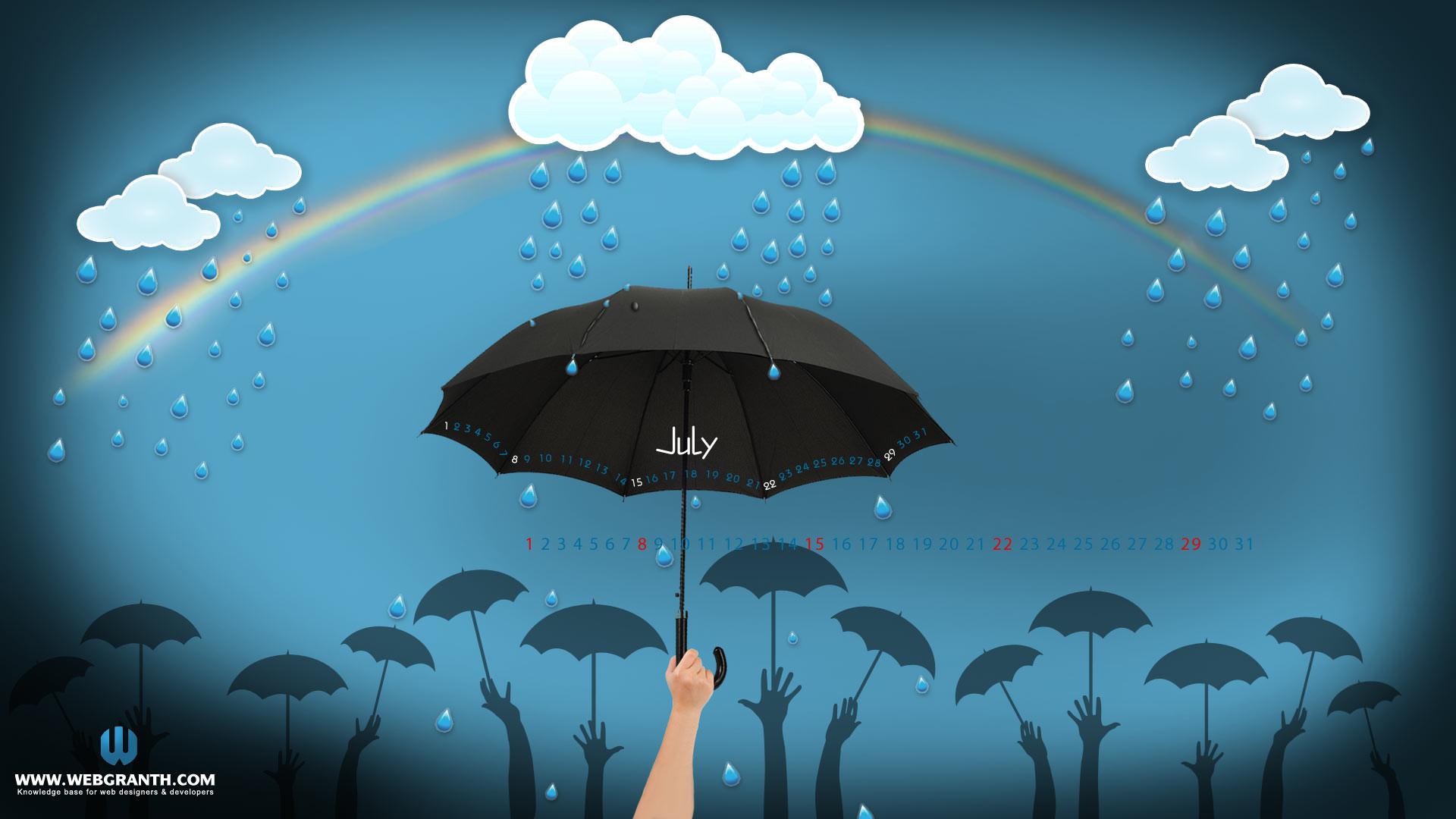 1920x1080 Calendar Wallpaper July 2012. Rain Wallpaper Calendar July 2012