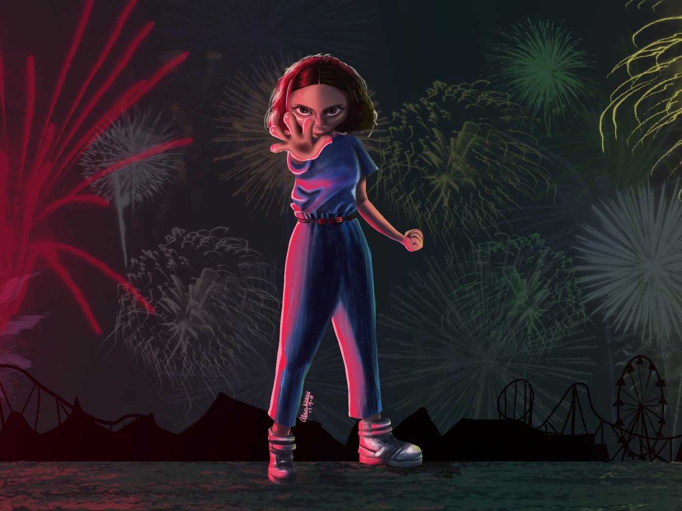 1400x1050 Stranger Things Eleven 4K Artworks HD Wallpaper (1400x1050)