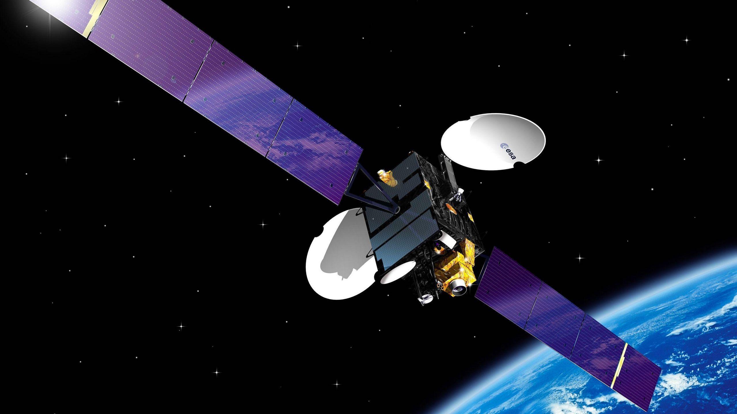 2560x1440 Download wallpaper 2560x1440 space, station iss, world, orbit