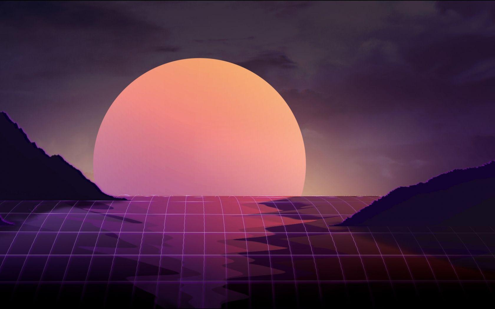 1680x1050 Free download 1920x1080 Vapor Wave Sunset 1080P Laptop Full HD