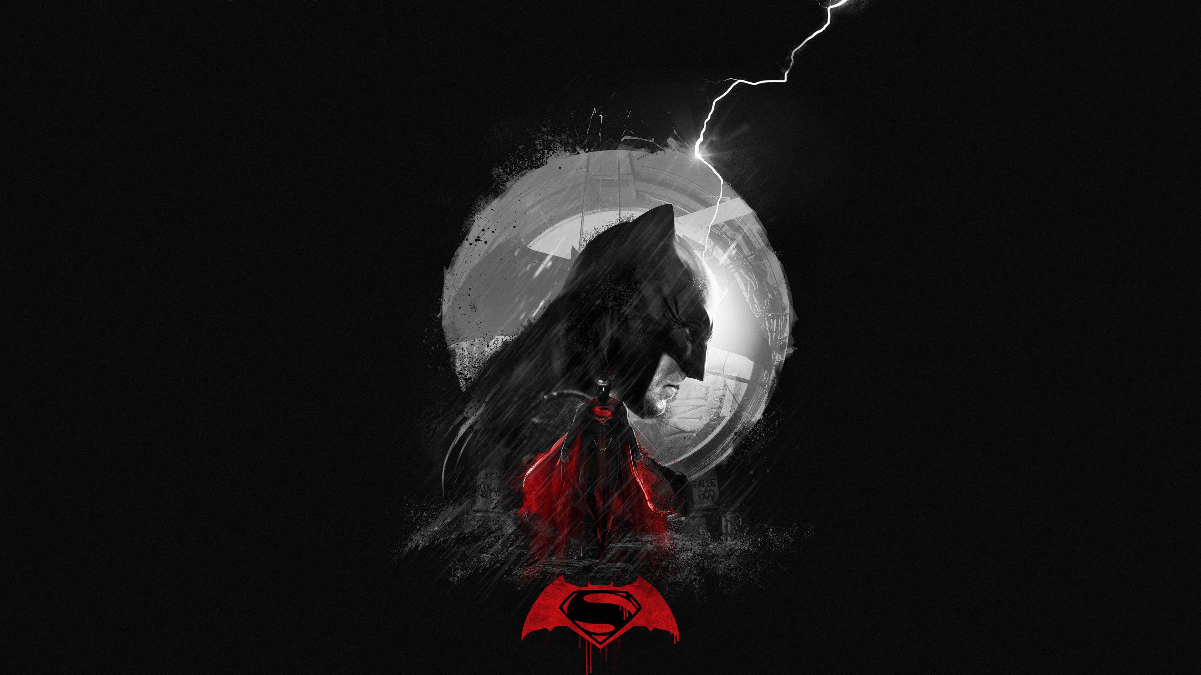 3840x2160 Batman Superman Minimal Art, HD Superheroes, 4k Wallpaper, Image