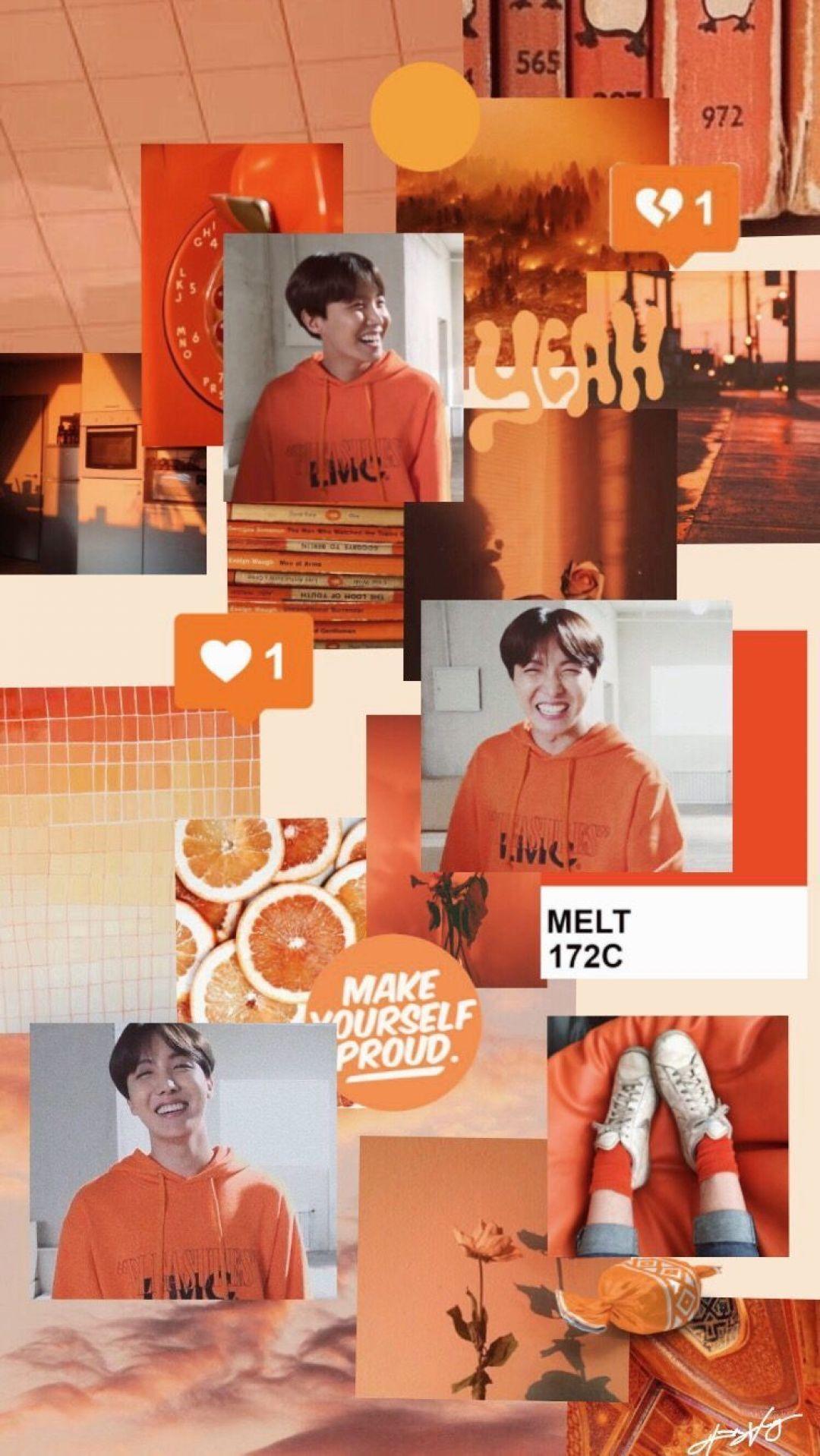 1080x1918 Orange BTS Aesthetic, iPhone, Desktop HD