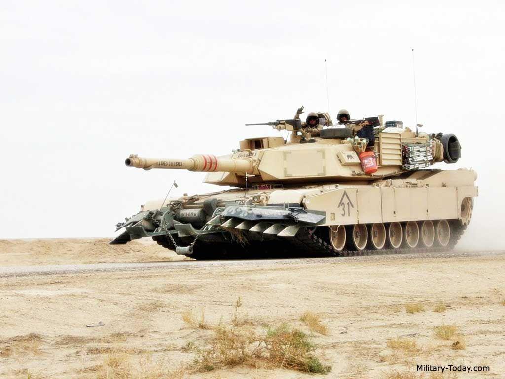 1024x768 M1A1 Abrams with mine plow. Old tanker. Military