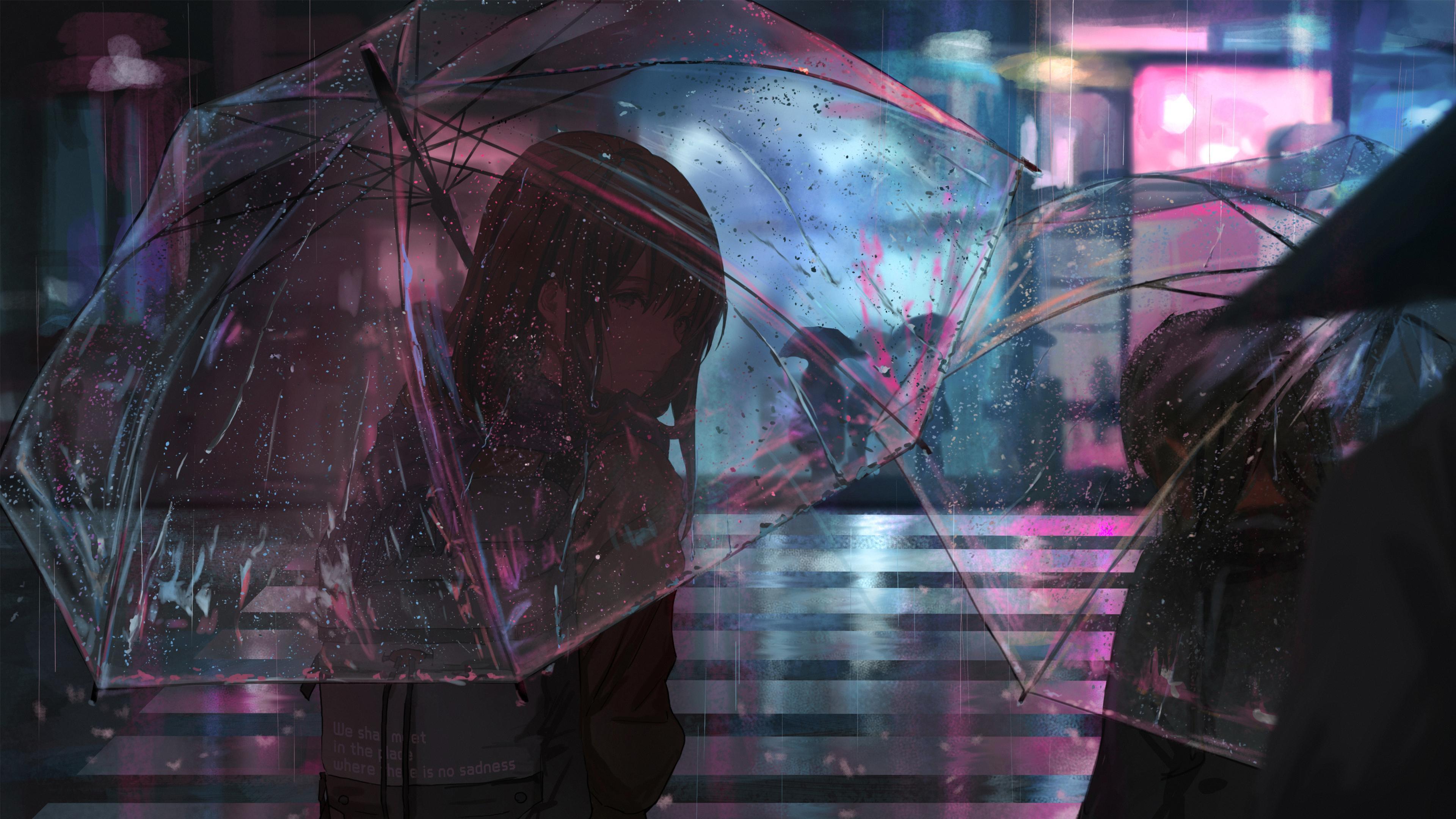 Anime Girl Rain Wallpaper Engine gambar ke 6