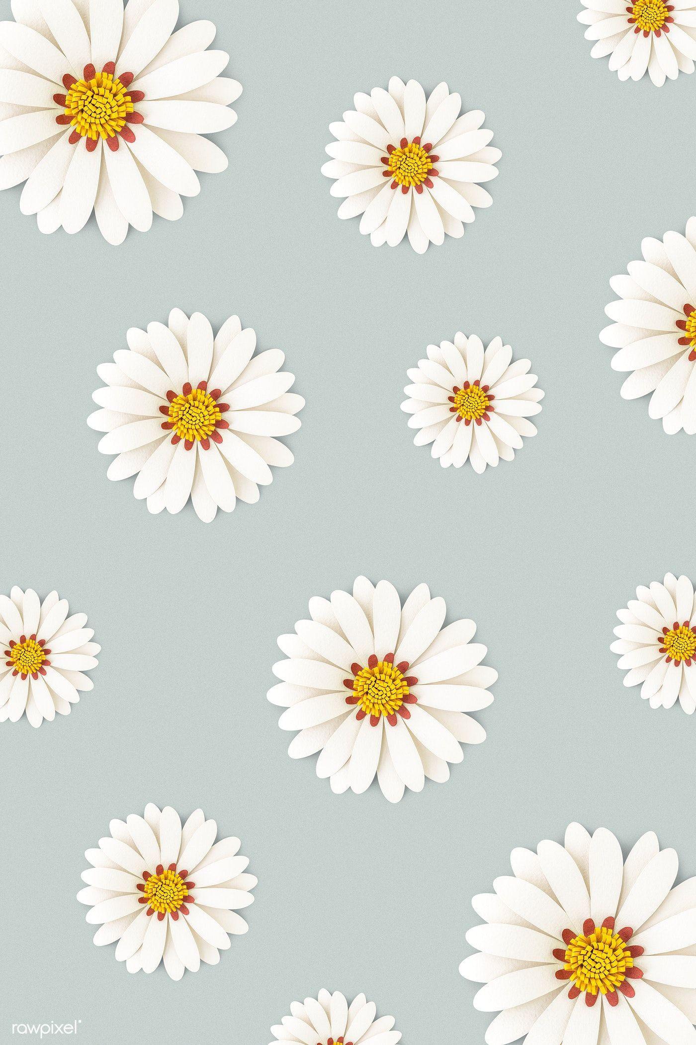 cute flat style tiny white daisy flower on blue background seamless pattern  5860536 Vector Art at Vecteezy