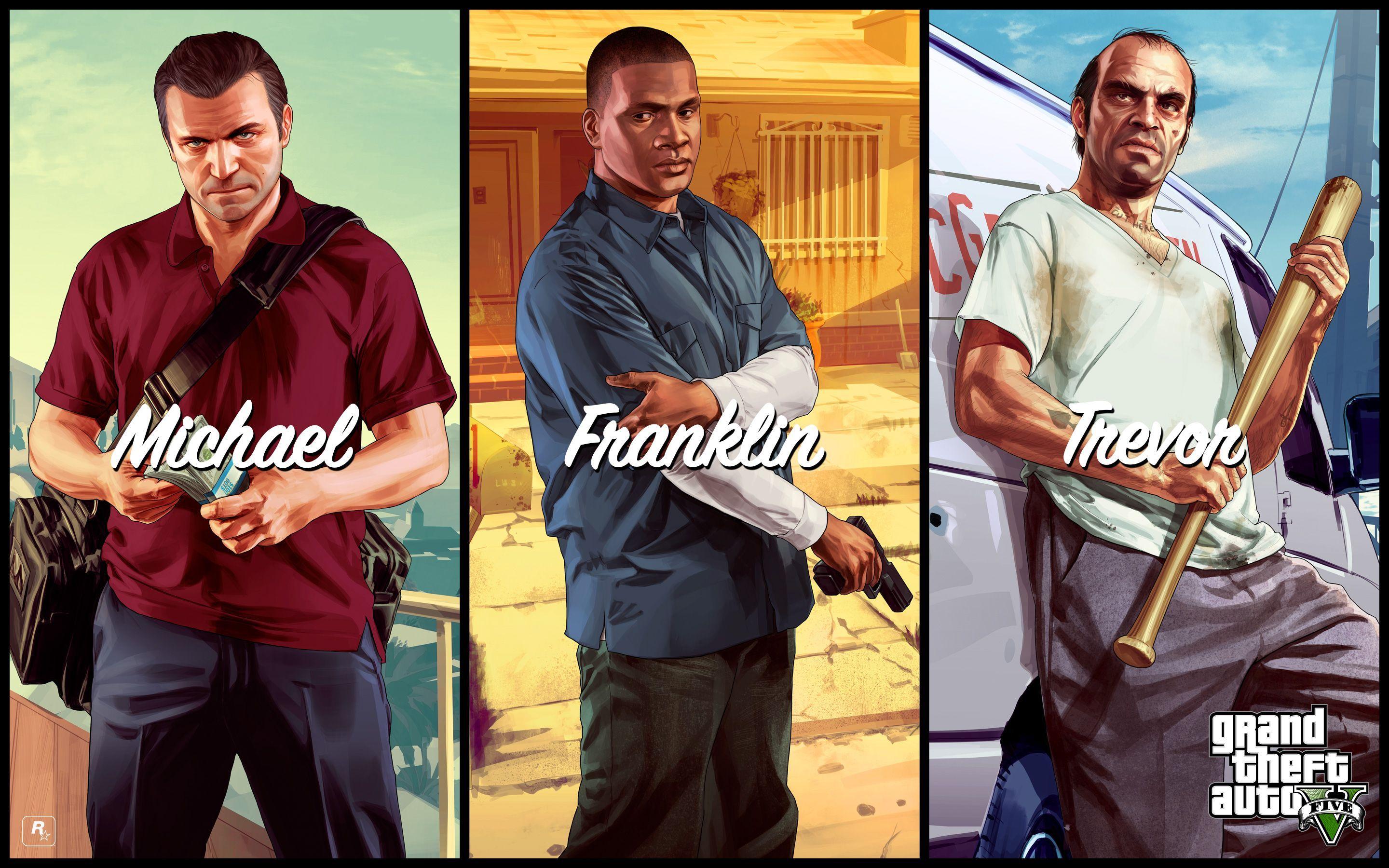 2880x1800 Michael Franklin Trevor In Gta 5. Grand theft auto