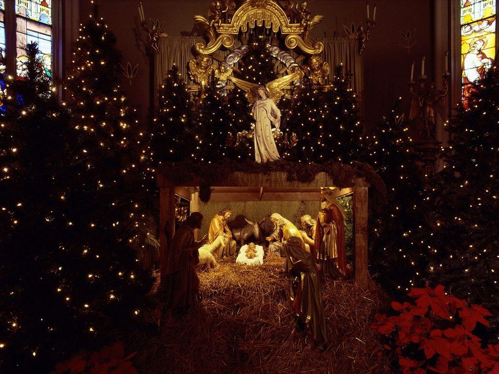 1024x768 Free Nativity Scene Wallpaper