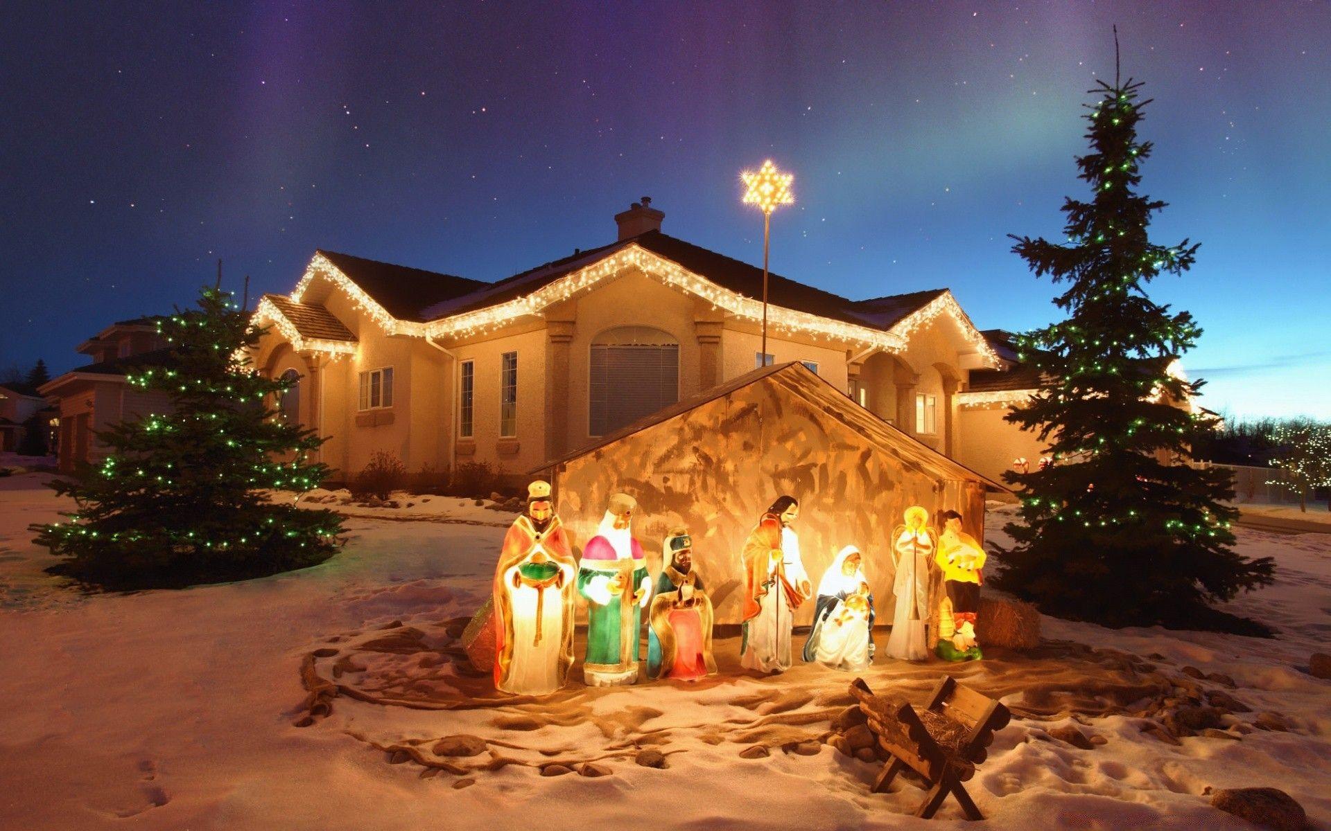 1920x1200 Outdoor Christmas Nativity Scene