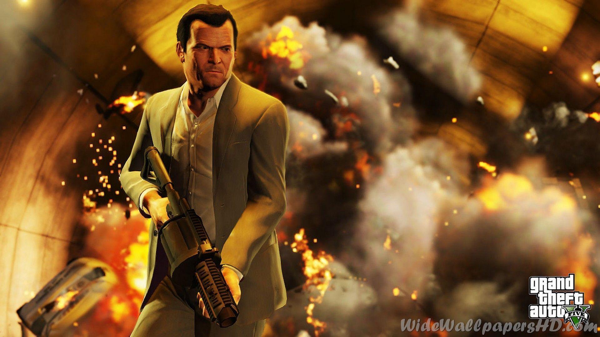 1920x1080 9296) GTA 5 Michael HD Background Wallpaper Attachment