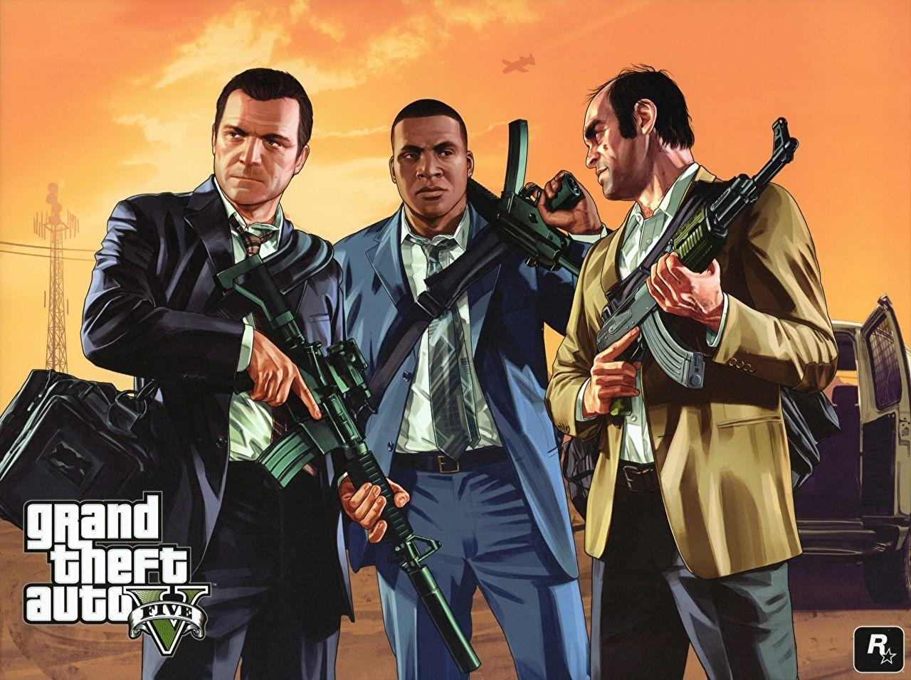 1280x956 image GTA GTA 5 Man Michael De Santa, Franklin Clinton, Trevor