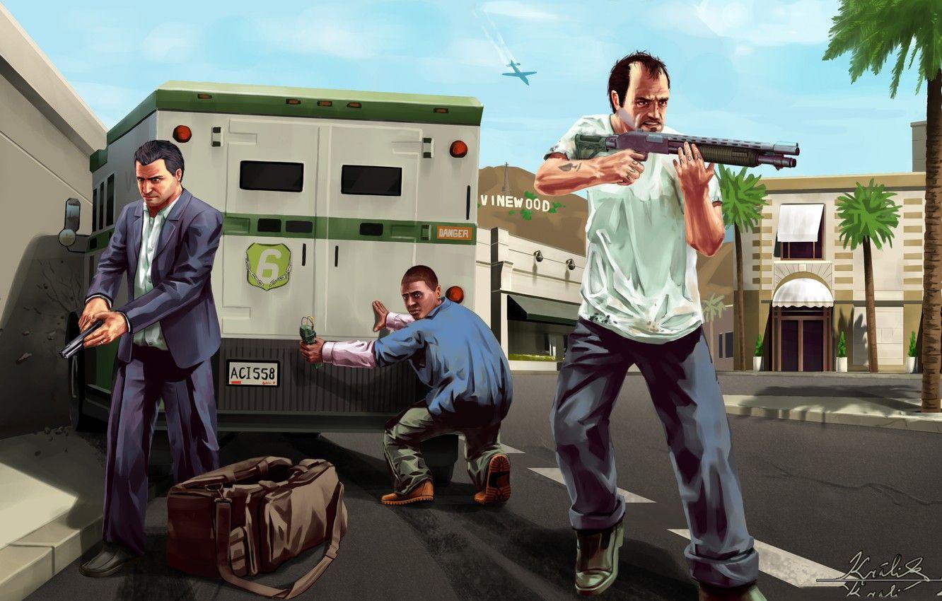 1332x850 Wallpaper art, Michael, Franklin, gta Trevor image for desktop