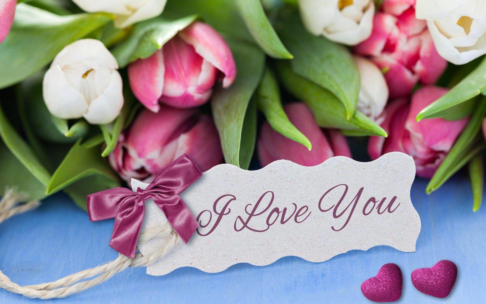 1680x1050 Flower I Love You Wallpaper