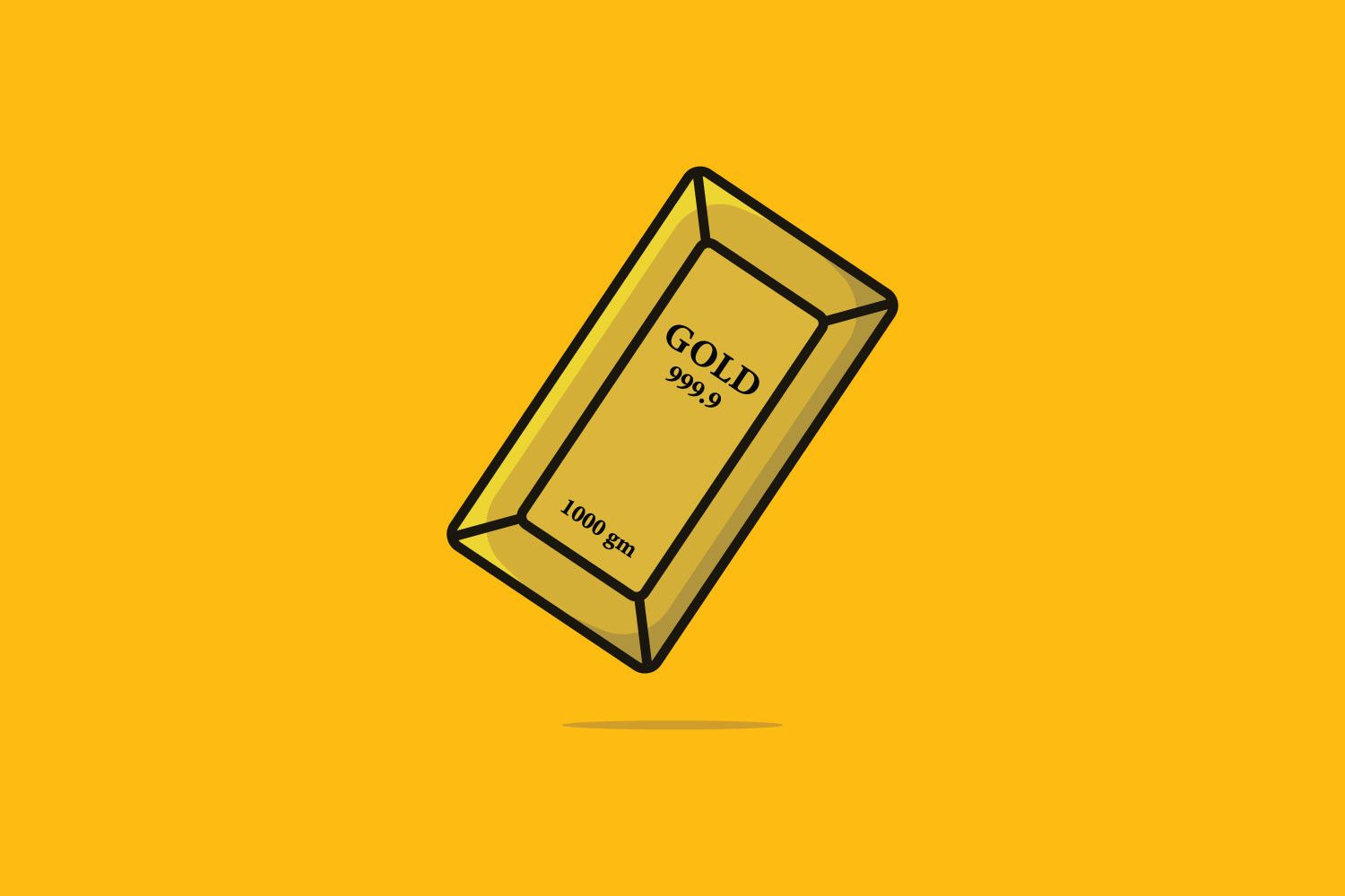1500x1000 Gold Bar or Ingot Vector Illustration. Graphic by ahsanalvi · Creative Fabrica