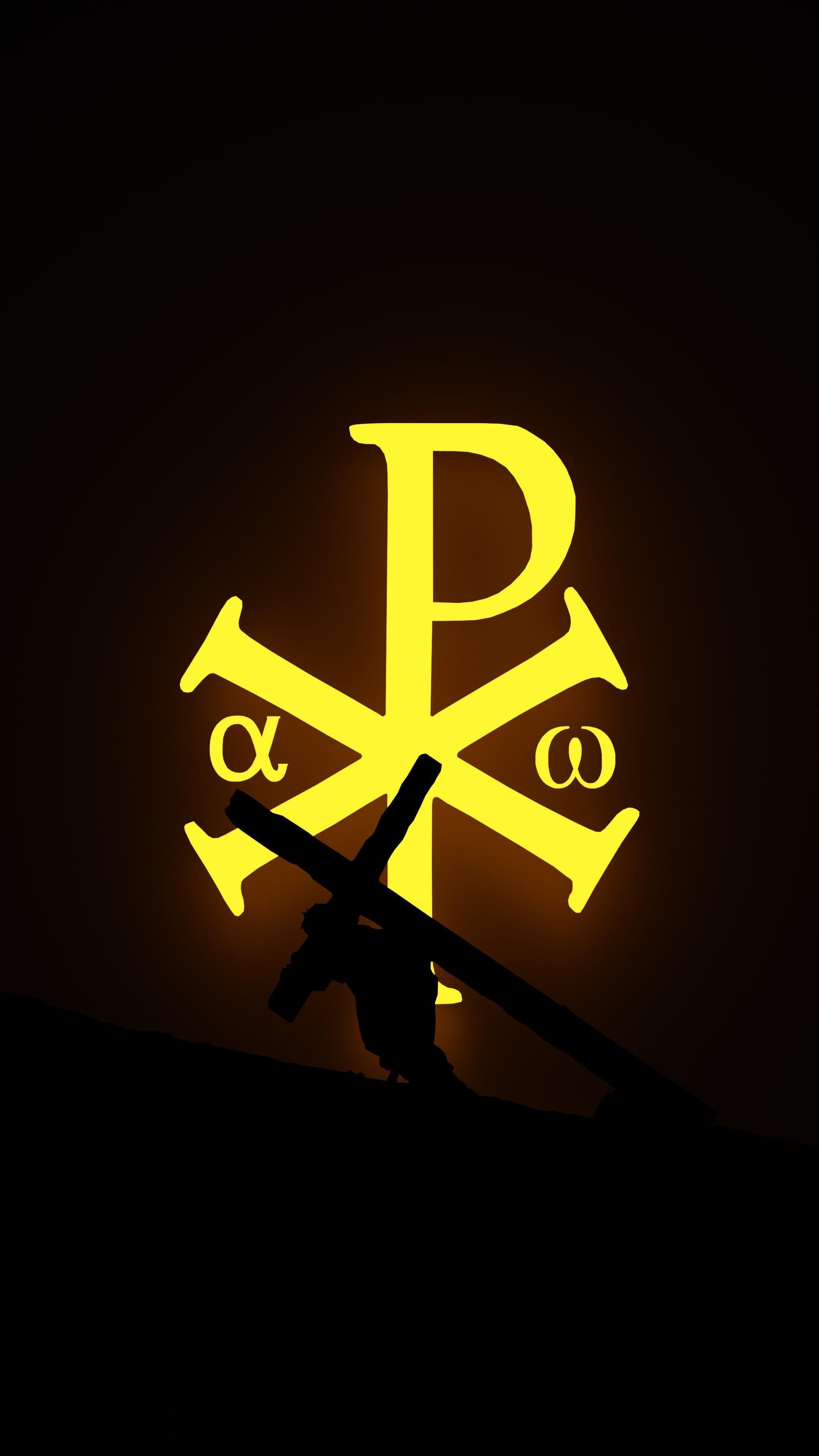 2160x3840 I made a Chi Rho phone background, feel free to use it