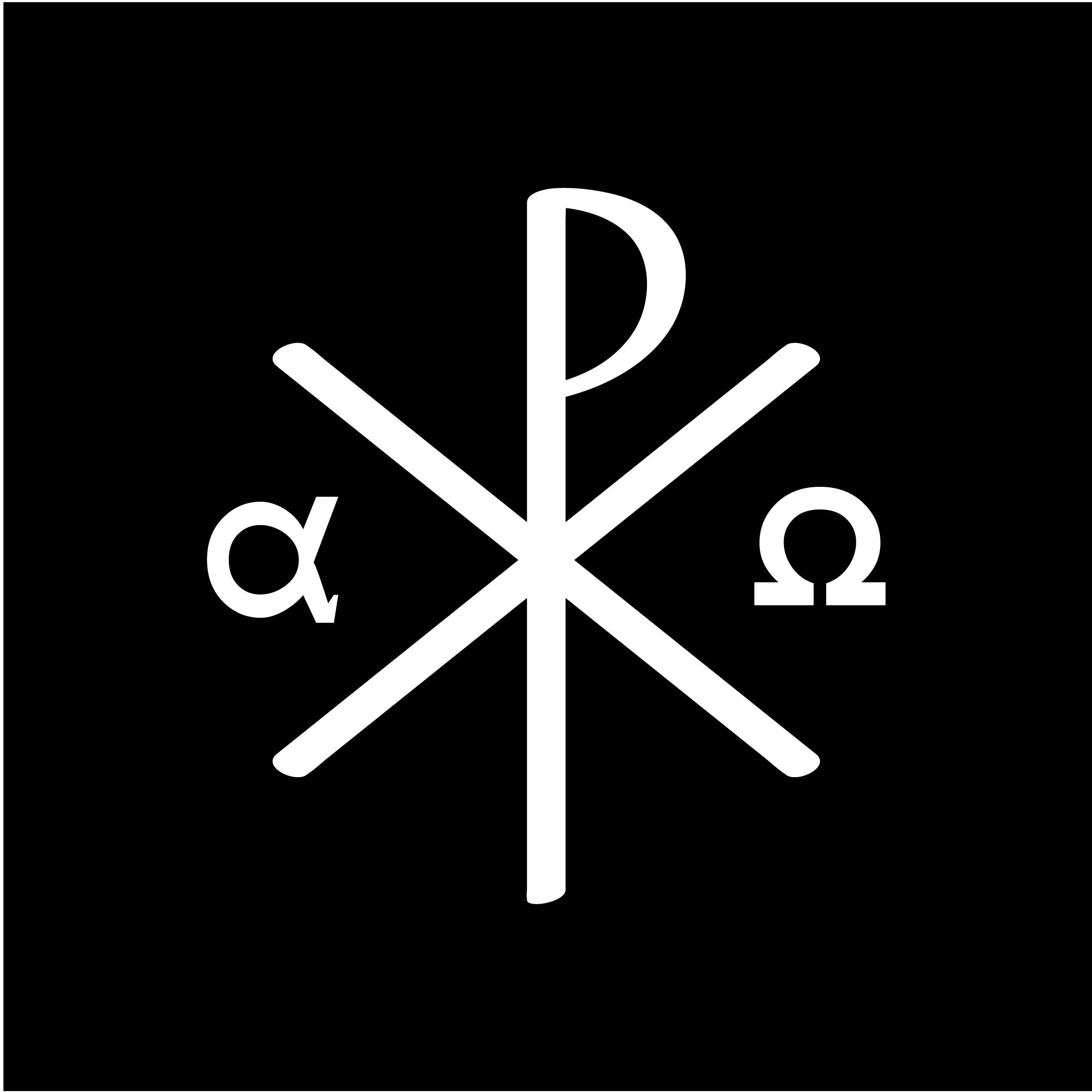 2400x2400 Jesus Chi Rho Symbol with Alpha and Omega Art christian art greek letters download Christian Wall Art and White