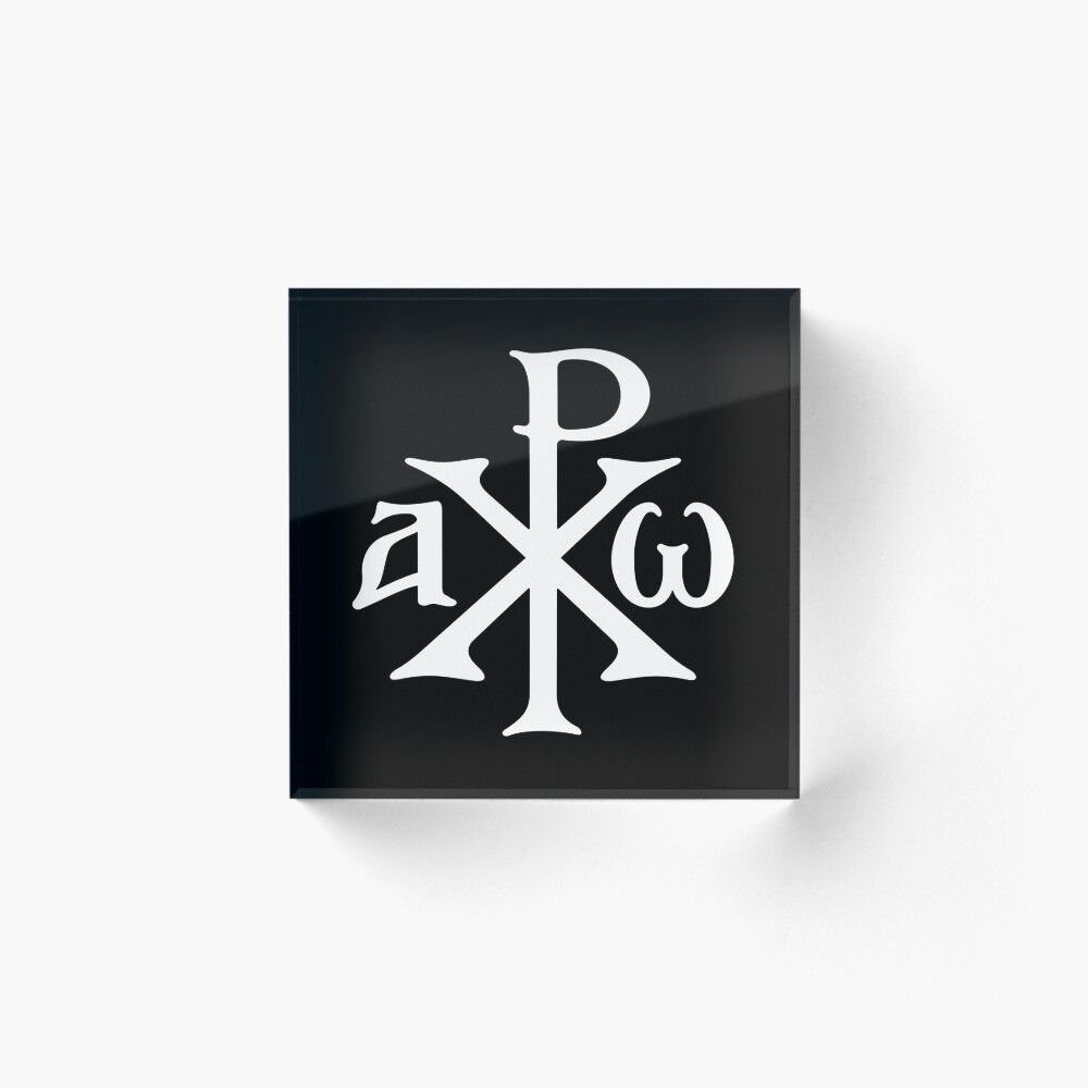 1000x1000 Chi Rho Christogram White Art Print