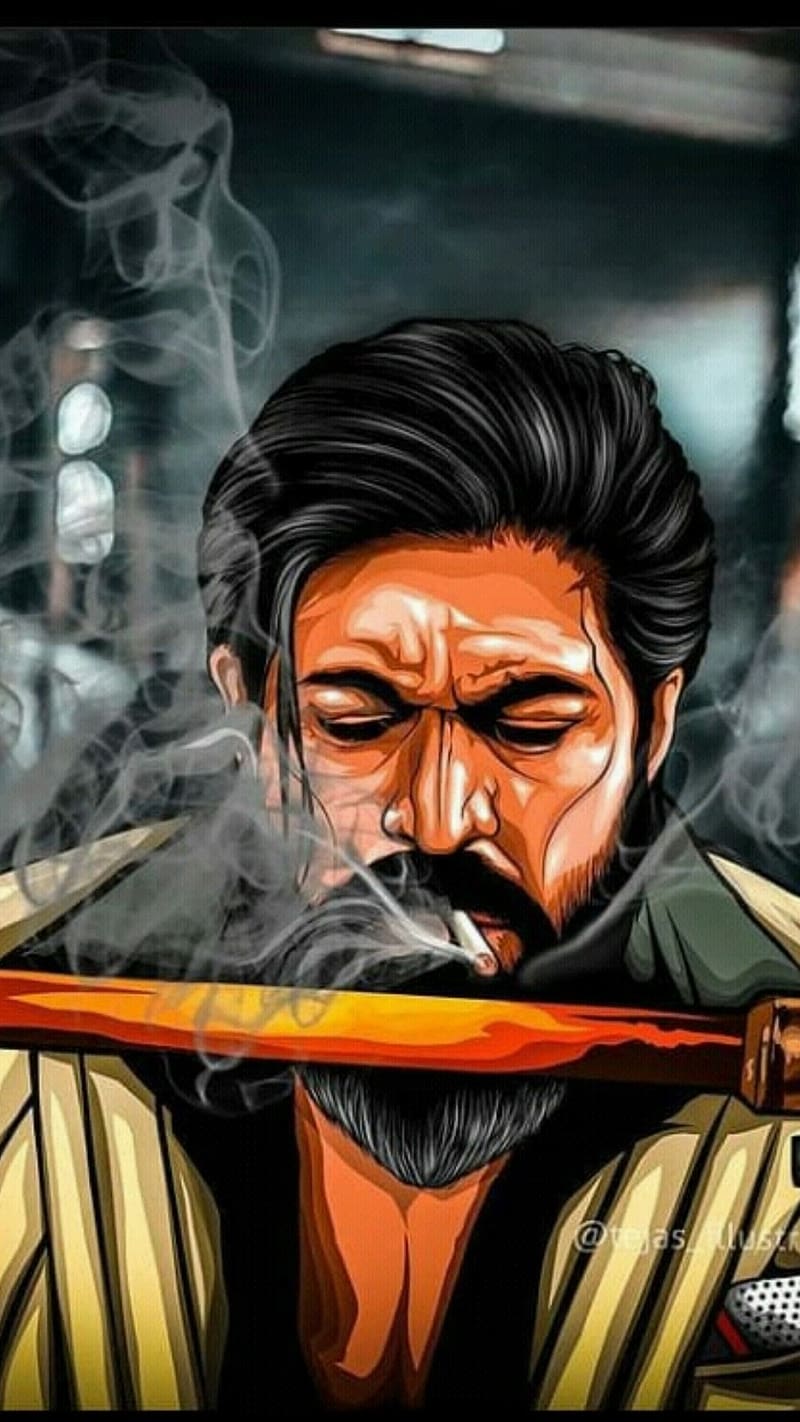 800x1422 Yash Kgf, Animated Artwork, yash, kgf chapter HD phone wallpaper
