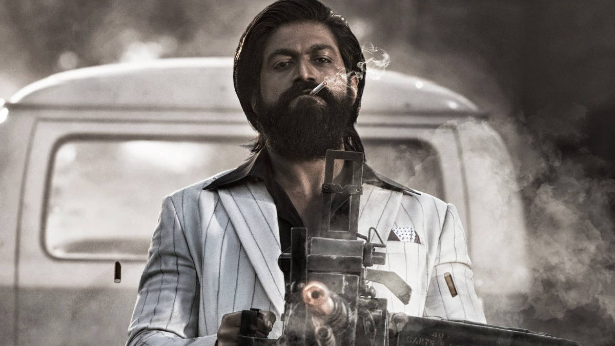 1200x675 Download Kgf Rocky Smoking With Gun Wallpaper