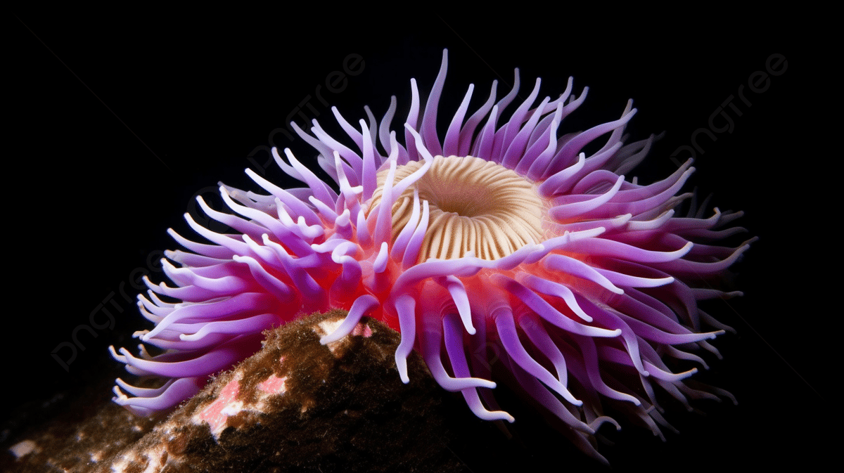 1200x673 Purple Sea Anemone On A Rock With Dark Background, Sea Anemone, Plant, Marine Invertebrates Background Image And Wallpaper for Free Download
