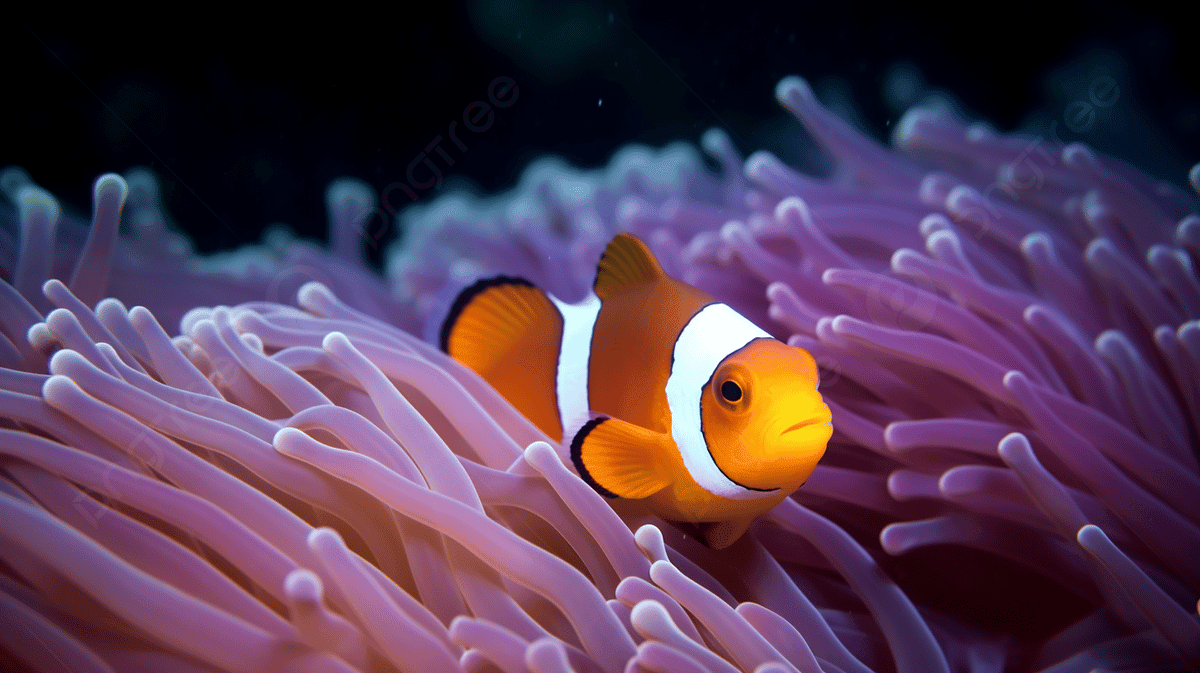 1200x673 Clownfish Is In An Anemone Growing On The Coral, Clownfish Sea Anemone, Anemone Fish, Clownfish Background Image And Wallpaper for Free Download