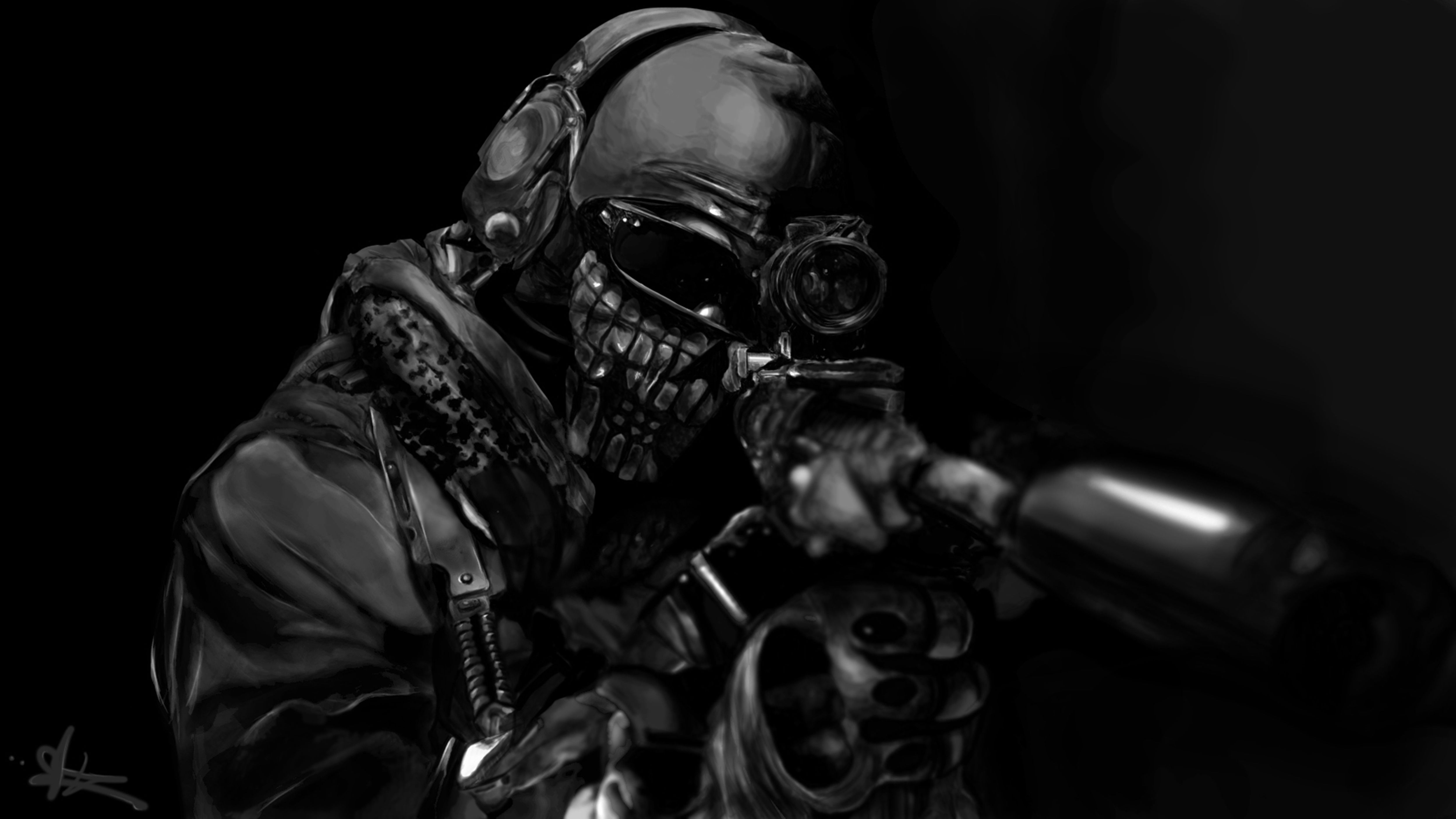 5000x2813 Call of Duty Black Soldier Wallpaper HD / Desktop and Mobile Background
