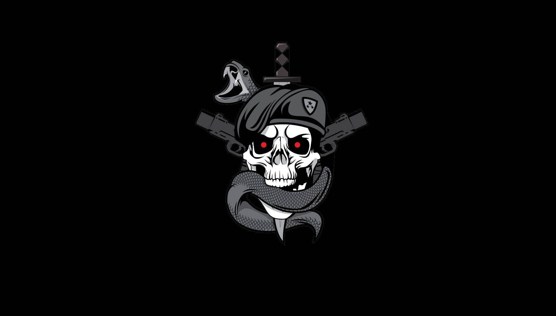 1900x1080 Download Call Of Duty Black Ops Logo In Solid Black Wallpaper