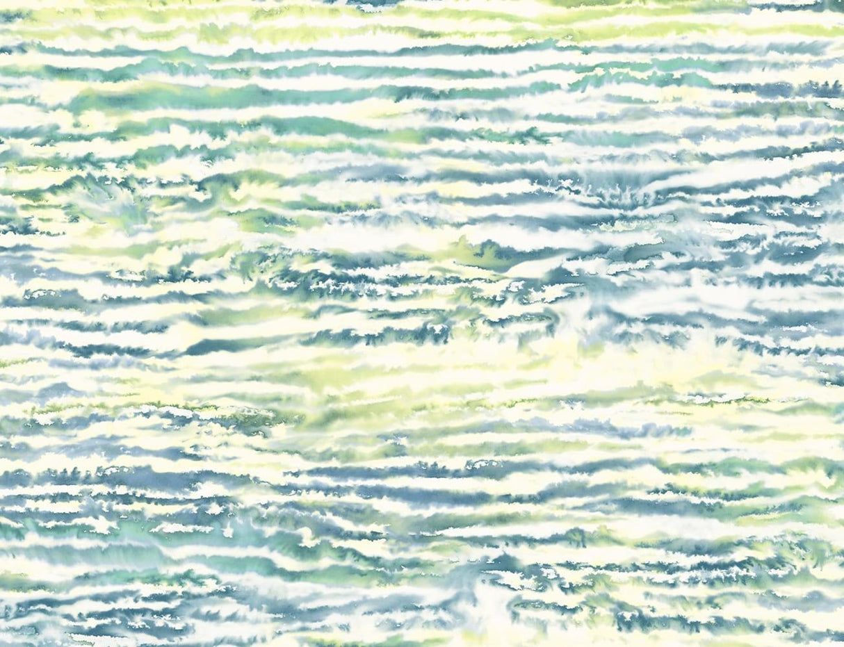 1214x931 Seabrook Watercolor Waves Deep Sea And Spring Green Wallpaper