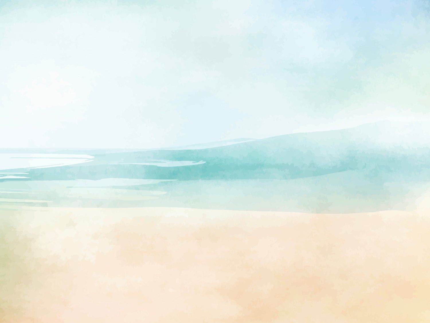 1500x1125 Beach Watercolor Ombre Wallpaper WW2046 1 Panel x 108 / Canvas Unpasted