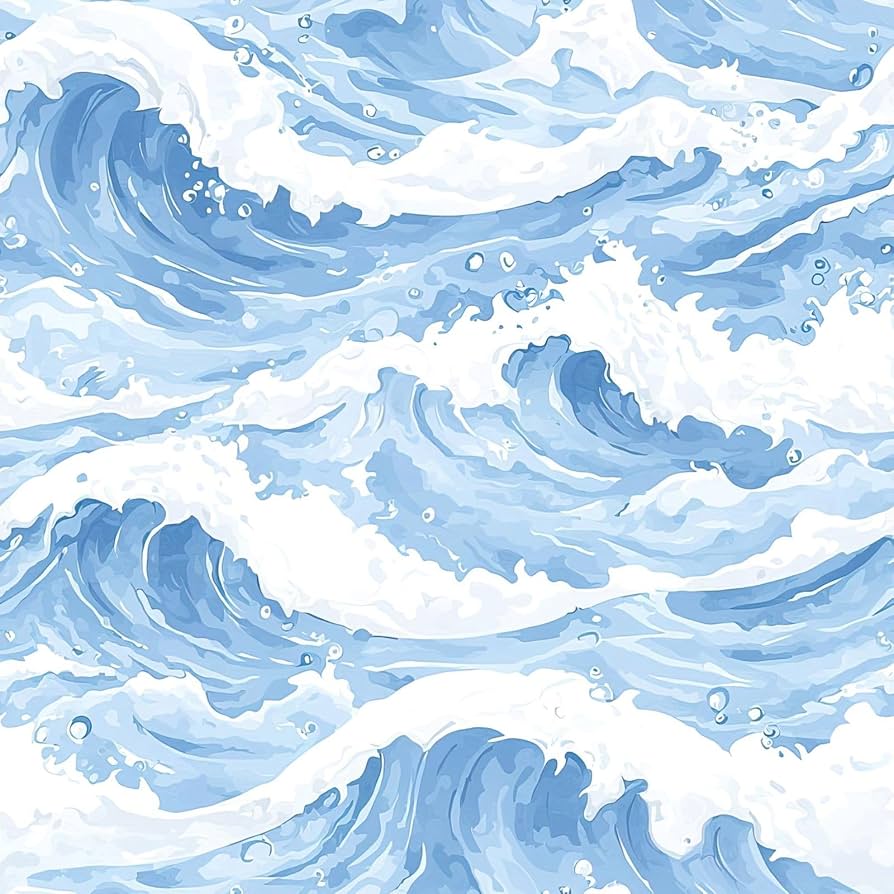 894x894 KDGHORMY Sea Waves Wallpaper Self Adhesive Peel and Stick Watercolor Vivid Contact Paper Removable Waterproof for Bedroom Renter Friendly (A 17.71x118. Cartoon)