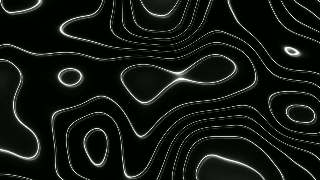 1280x720 Abstract Black and White Neon wave pattern. Height Map Footage hours 4k Background