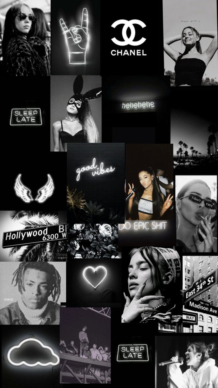 736x1309 Black and white neon aesthetic