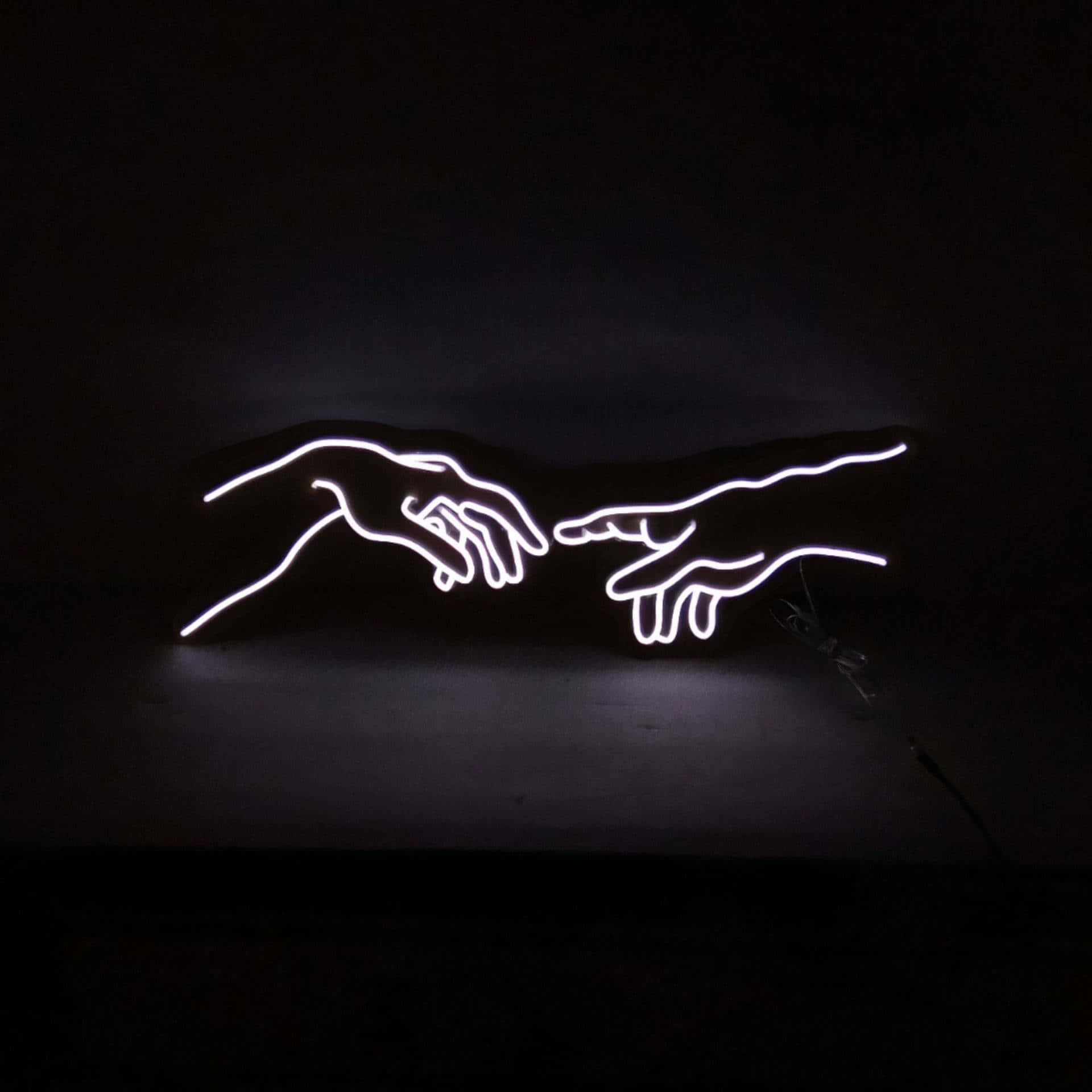 1920x1920 Download a neon sign showing the creation of adam Wallpaper