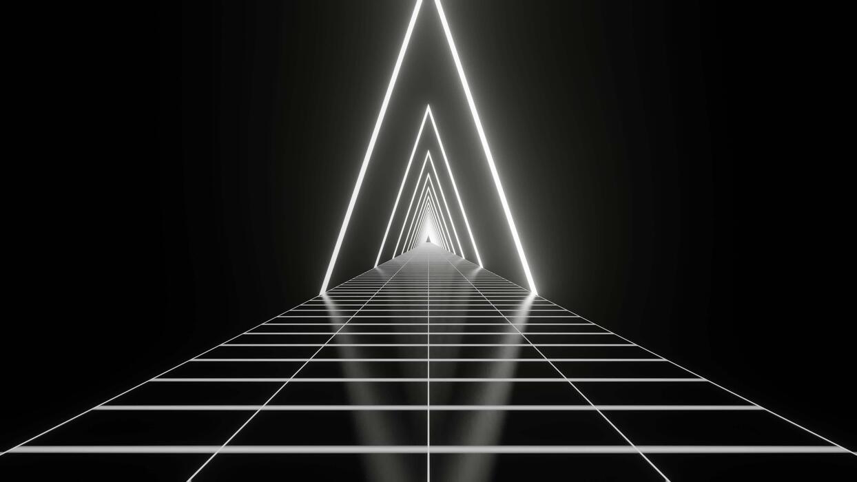 1244x700 White Sci Fi Neon Glowing Cyberpunk Road Background VJ Loop