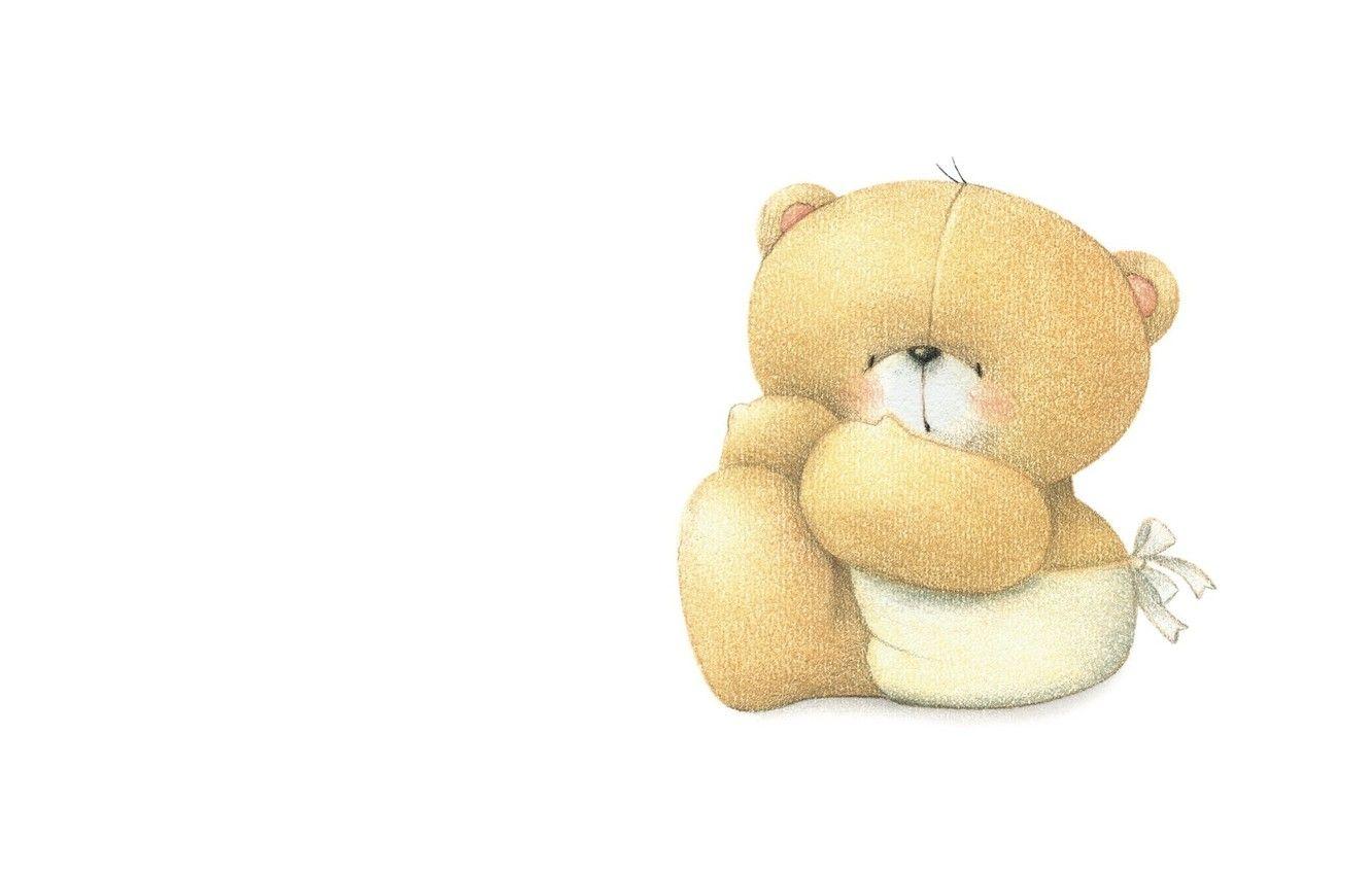 1332x850 Wallpaper mood, minimalism, baby, art, bear, diaper, children's