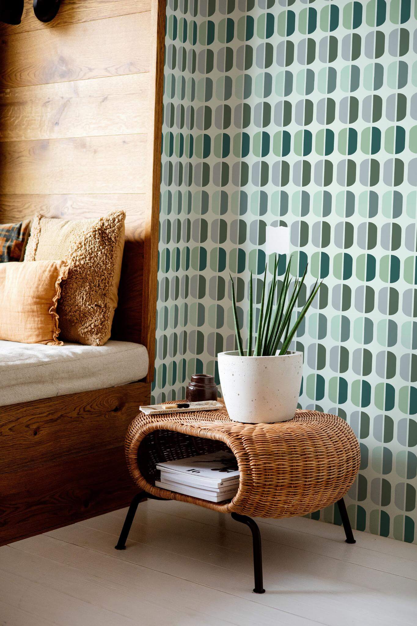 1365x2048 Green pastel retro Peel and Stick Wallpaper