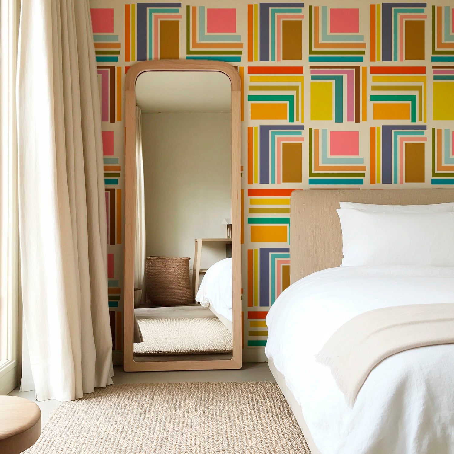 1500x1500 Off The Cuff Retro Wallpaper For Bold Sixties Flavor and Stick Removeable / Sample 11 x 24 inches / multicolor off the cuff
